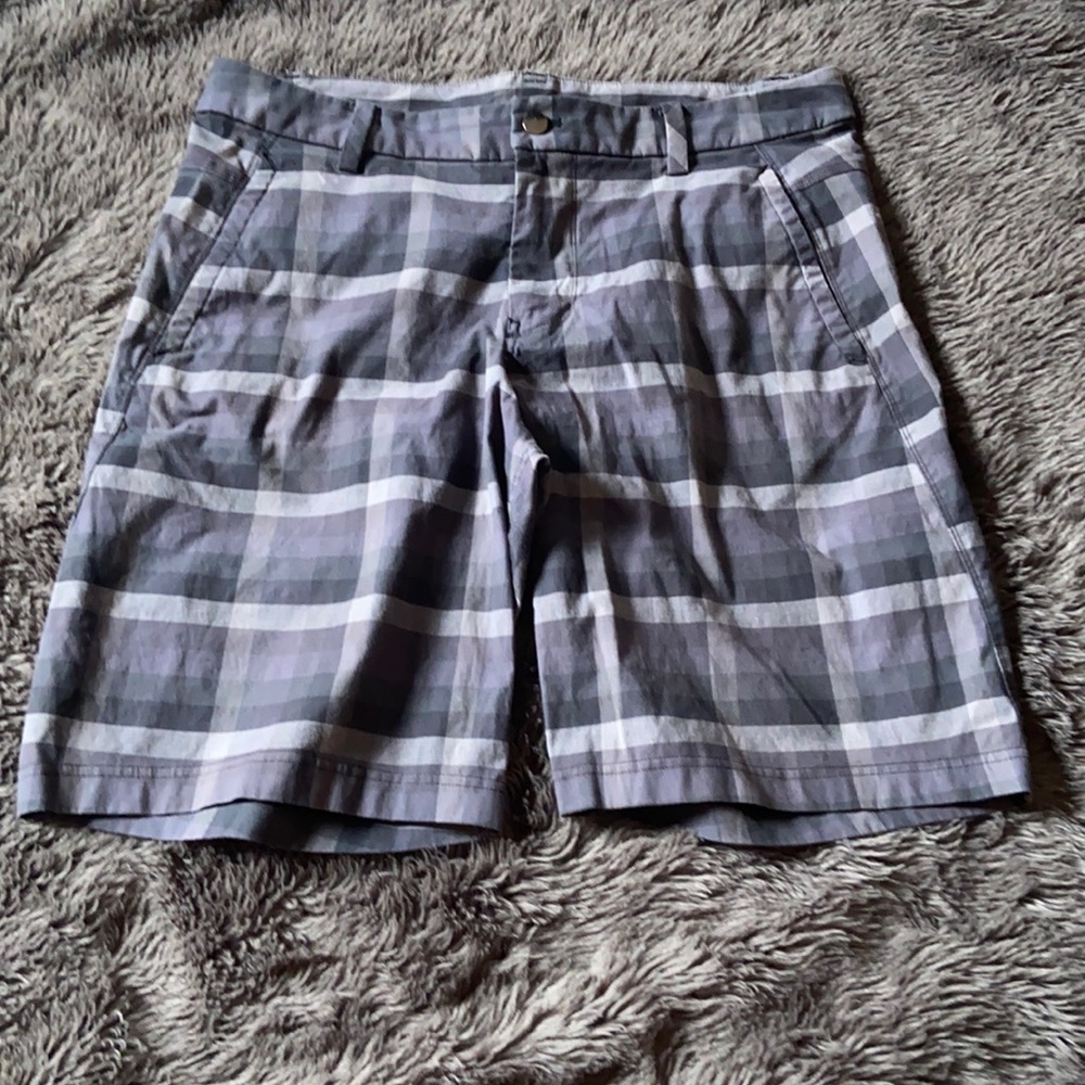 lululemon athletica Gray Plaid Men Shorts